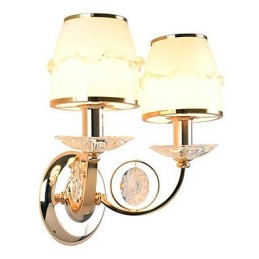 Lámpara de pared con luz ambiental, moderna y contemporánea, galvanizada, con brazo oscilante de cristal y protección ocular.