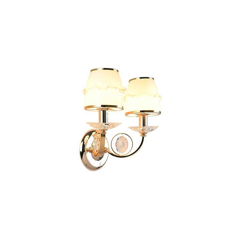 Lámpara de pared con luz ambiental, moderna y contemporánea, galvanizada, con brazo oscilante de cristal y protección ocular.