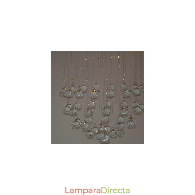 Lámpara empotrada clásica tradicional de metal cromado y cristal