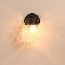 Aplique de pared con luz ambiental de estilo mini con acabado de óxido negro contemporáneo moderno