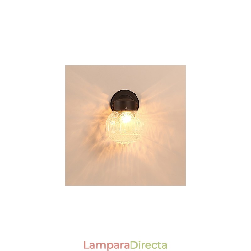 Aplique de pared con luz ambiental de estilo mini con acabado de óxido negro contemporáneo moderno
