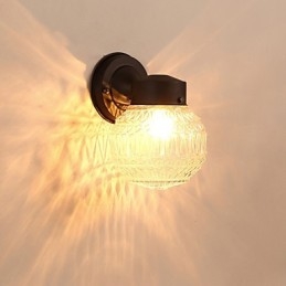 Aplique de pared con luz ambiental de estilo mini con acabado de óxido negro contemporáneo moderno