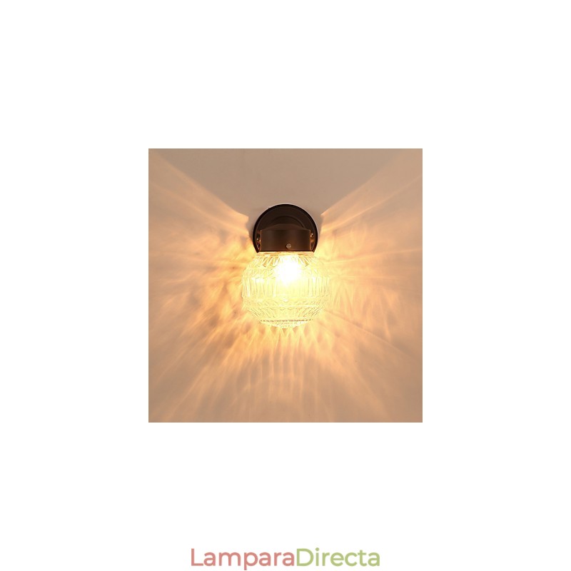 Aplique de pared con luz ambiental de estilo mini con acabado de óxido negro contemporáneo moderno