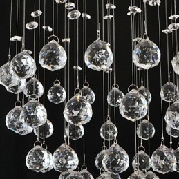 Lámpara empotrada clásica tradicional de metal cromado y cristal