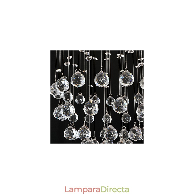 Lámpara empotrada clásica tradicional de metal cromado y cristal