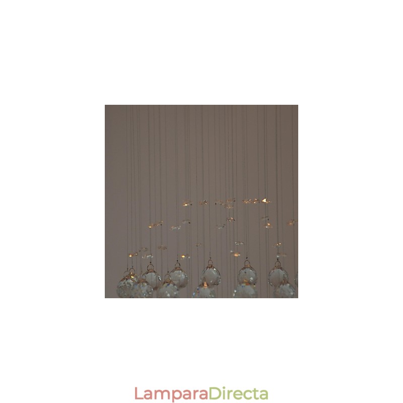 Lámpara empotrada clásica tradicional de metal cromado y cristal