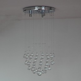 Lámpara empotrada clásica tradicional de metal cromado y cristal