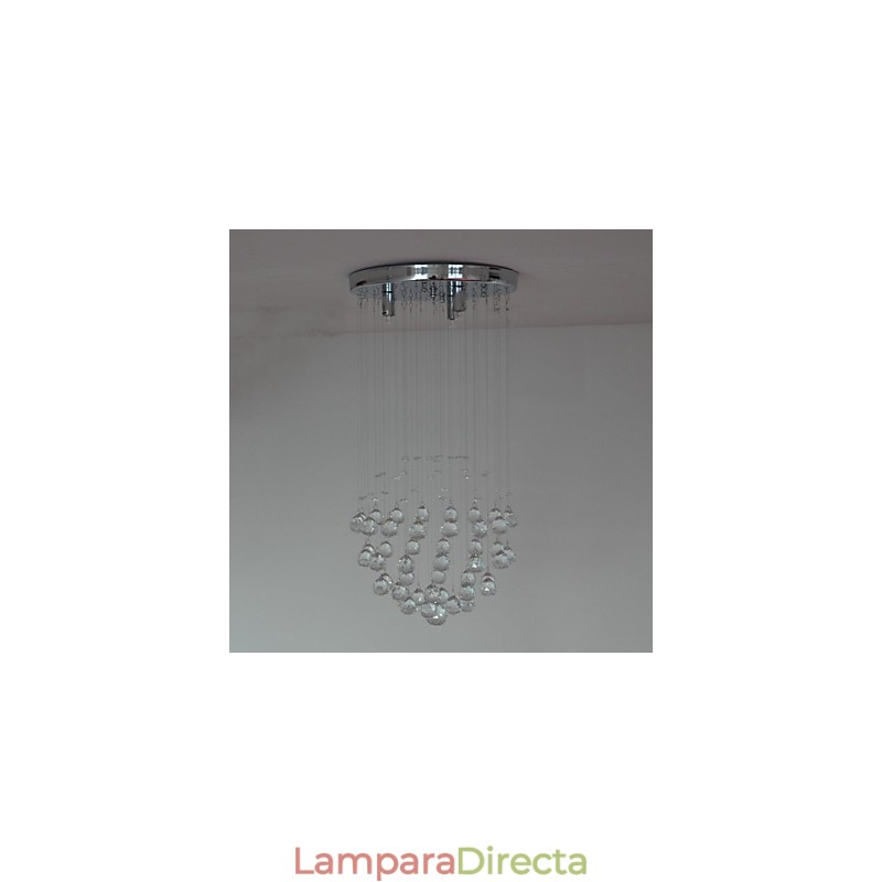 Lámpara empotrada clásica tradicional de metal cromado y cristal