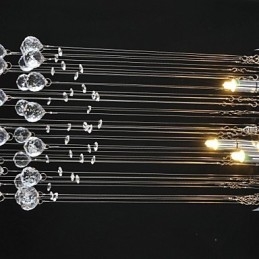 Lámpara empotrada clásica tradicional de metal cromado y cristal