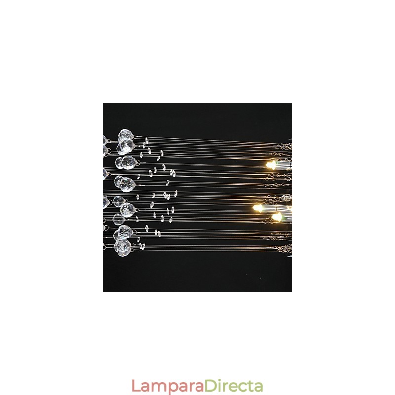 Lámpara empotrada clásica tradicional de metal cromado y cristal