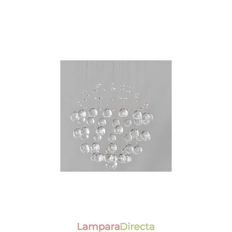 Lámpara empotrada clásica tradicional de metal cromado y cristal