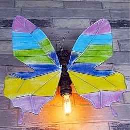 Pintura contemporánea moderna integrada para apliques de pared con luz ambiental.