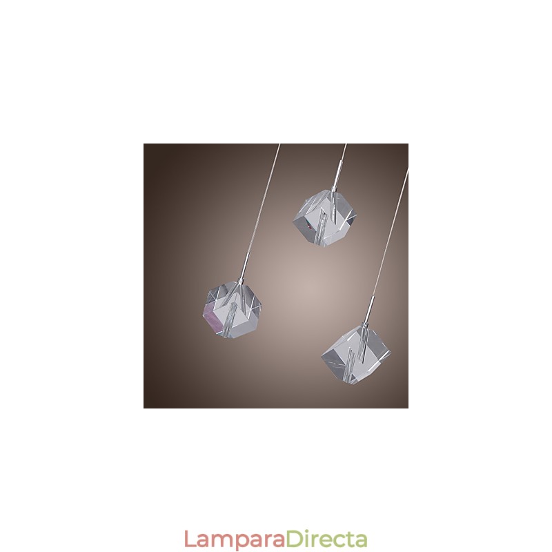 Lámpara colgante moderna contemporánea de cristal de isla en cromo