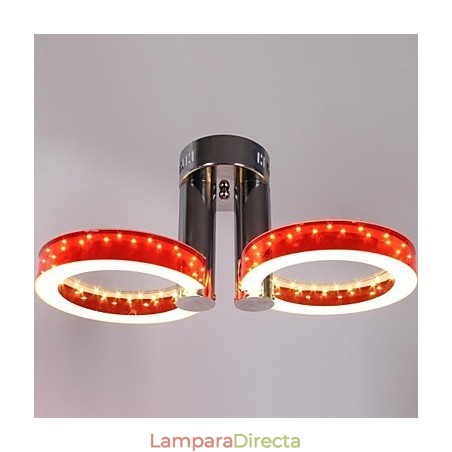 Lámpara de araña acrílica blanca cálida y roja con 2 luces Lámpara de araña acrílica blanca cálida y roja con 2 luces
