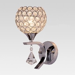 Aplique de pared con luz ambiental de cristal, moderno y contemporáneo, galvanizado, Max Crystal