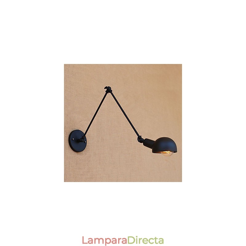 Aplique de pared con luz ambiental y protección ocular con brazo oscilante estilo mini, con pintura rústica vintage sencilla