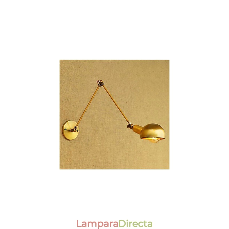 Aplique de pared con luz ambiental y protección ocular con brazo oscilante estilo mini, con pintura rústica vintage sencilla