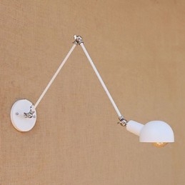 Aplique de pared con luz ambiental y protección ocular con brazo oscilante estilo mini, con pintura rústica vintage sencilla