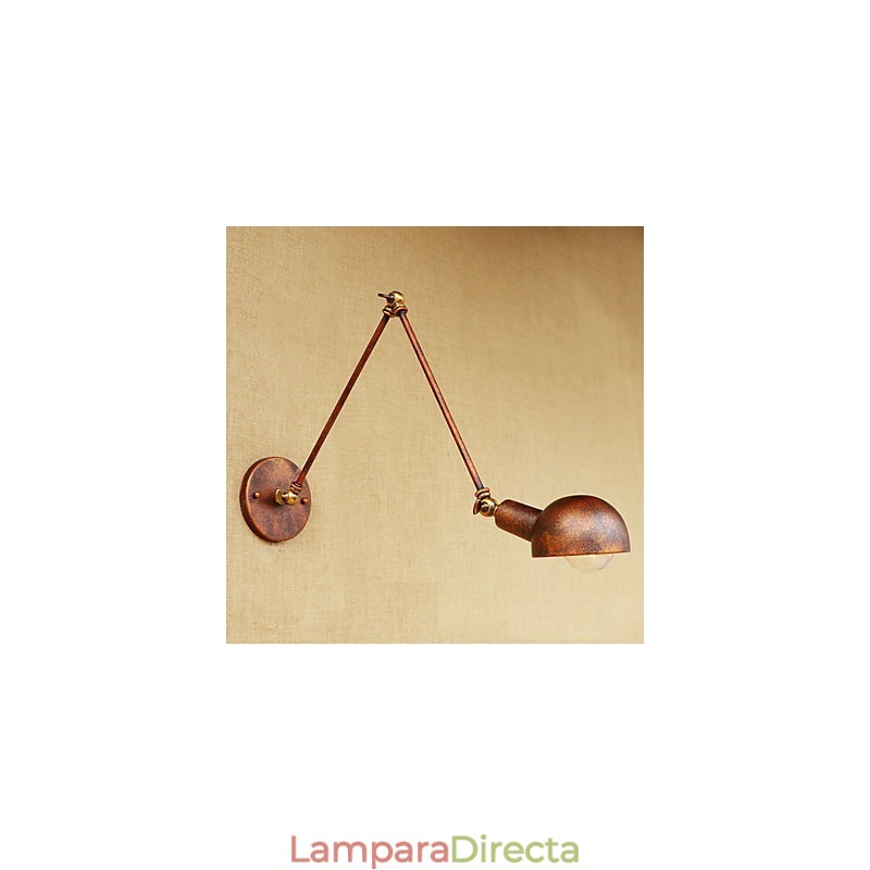 Aplique de pared con luz ambiental y protección ocular con brazo oscilante estilo mini, con pintura rústica vintage sencilla