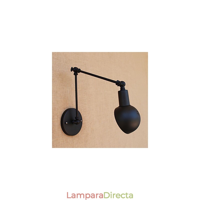 Aplique de pared con luz ambiental y protección ocular con brazo oscilante estilo mini, con pintura rústica vintage sencilla