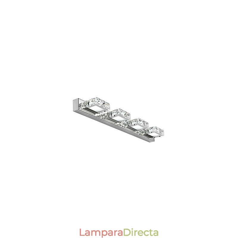 Lámpara de tocador de baño, espejo de maquillaje de cristal, 4 luces, iluminación para baño y dormitorio