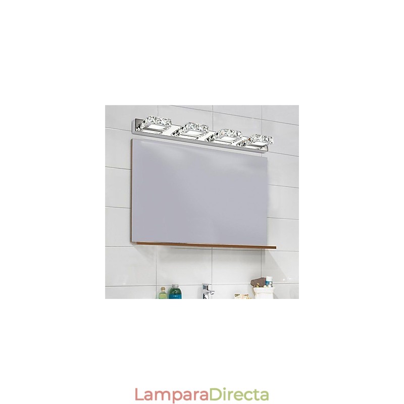 Lámpara de tocador de baño, espejo de maquillaje de cristal, 4 luces, iluminación para baño y dormitorio