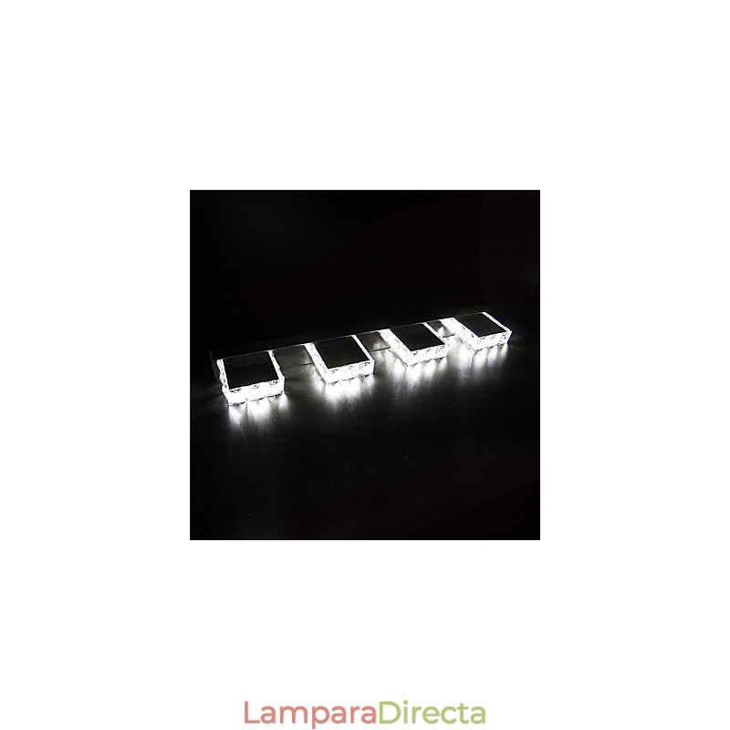 Lámpara de tocador de baño, espejo de maquillaje de cristal, 4 luces, iluminación para baño y dormitorio