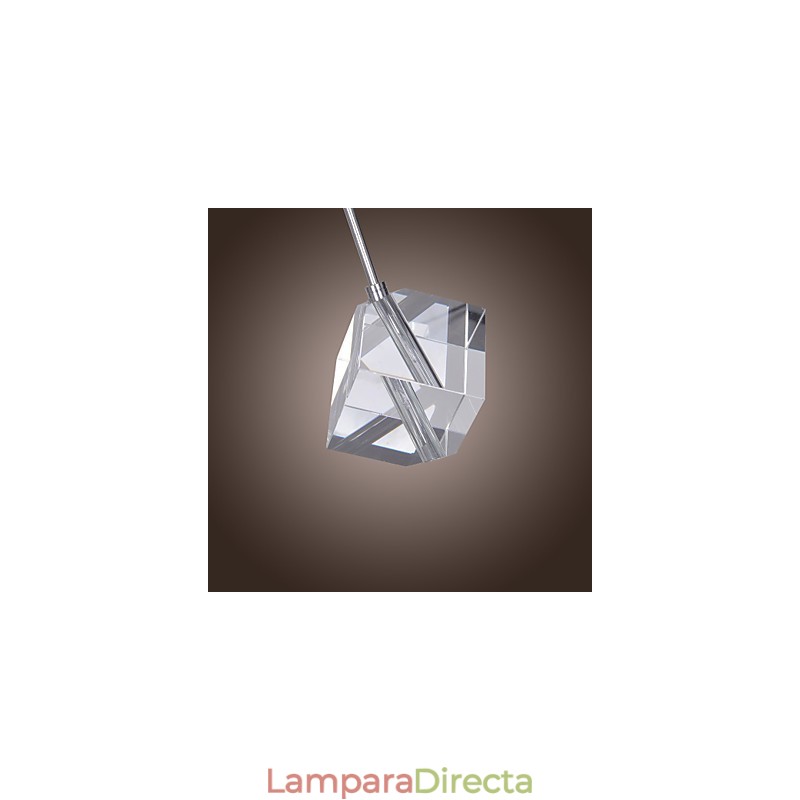Lámpara colgante moderna contemporánea de cristal de isla en cromo