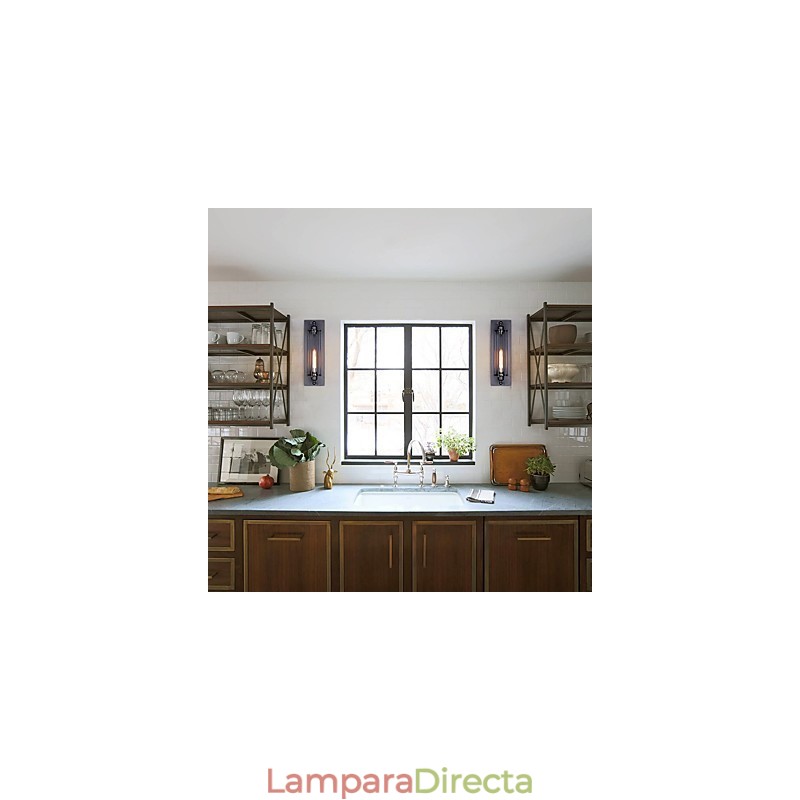 Aplique de pared con luz ambiental estilo mini con pintura retro vintage de estilo rústico de Lodge