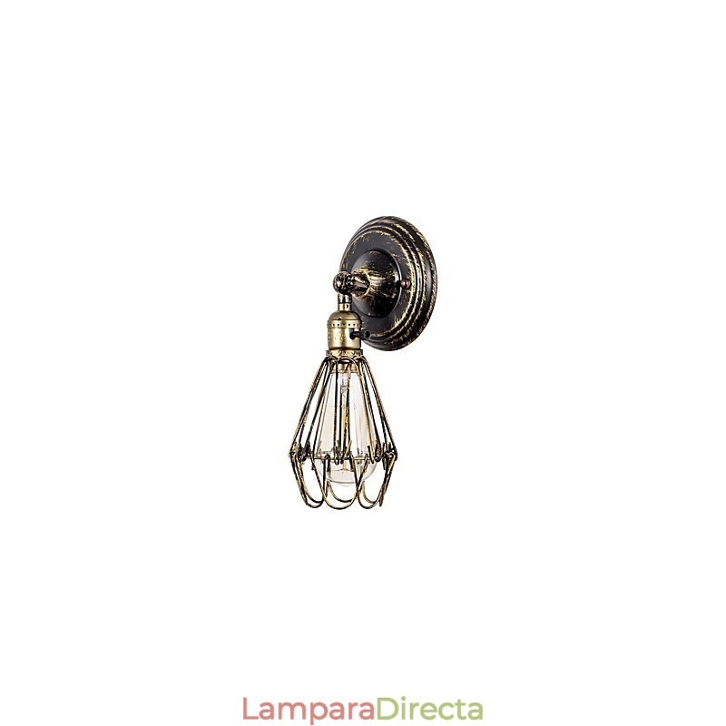 Apliques de pared vintage para interiores, de metal, con ángulo ajustable, estilo retro, con jaula de alambre