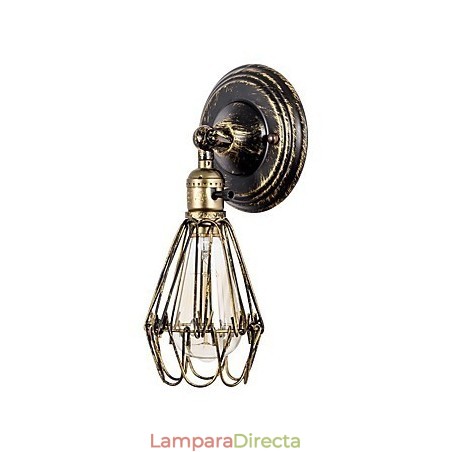 Apliques de pared vintage para interiores, de metal, con ángulo ajustable, estilo retro, con jaula de alambre Apliques de pared vintage para interiores, de metal, con ángulo ajustable, estilo retro, con jaula de alambre