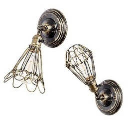 Apliques de pared vintage para interiores, de metal, con ángulo ajustable, estilo retro, con jaula de alambre