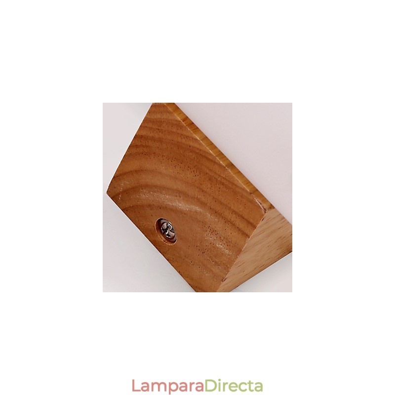 Aplique de pared con luz descendente de estilo mini, lámpara de noche de madera de troncos para dormitorio, con protección para los ojos, estilo campestre novedoso