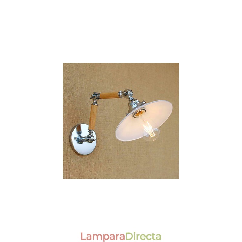 Lámpara colgante rústica estilo rústico estilo rústico con luz ambiental en cromo para brazo oscilante.