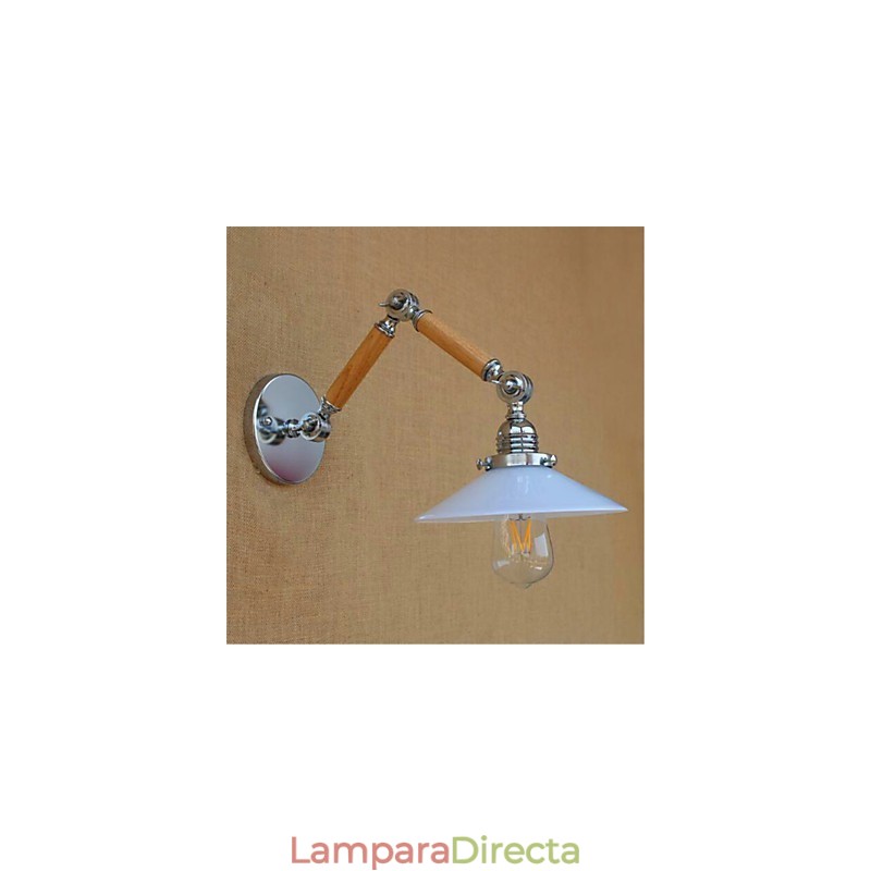 Lámpara colgante rústica estilo rústico estilo rústico con luz ambiental en cromo para brazo oscilante.