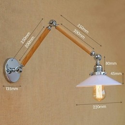 Lámpara colgante rústica estilo rústico estilo rústico con luz ambiental en cromo para brazo oscilante.