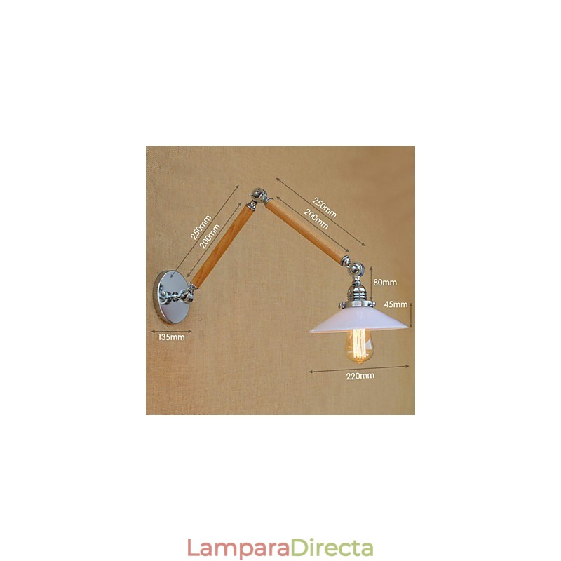 Lámpara colgante rústica estilo rústico estilo rústico con luz ambiental en cromo para brazo oscilante.