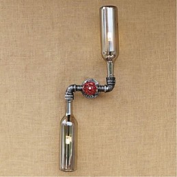 Aplique de pared de latón rústico Lodge para luz ambiental, luz de pared azul gris humo