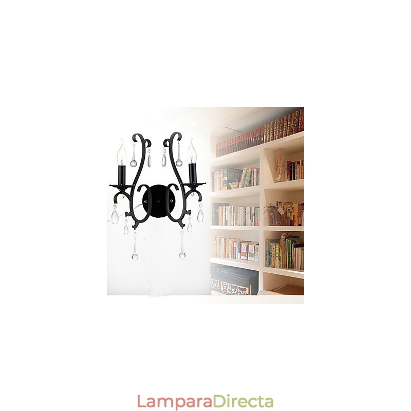 Apliques de pared con luz ambiental estilo mini con acabado cromado campestre