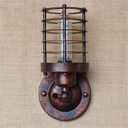 Aplique de pared rústico de latón antiguo estilo campestre para iluminación ambiental.