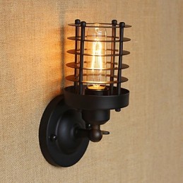Aplique de pared rústico de latón antiguo estilo campestre para iluminación ambiental.