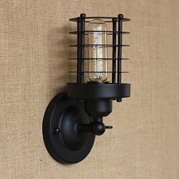 Aplique de pared rústico de latón antiguo estilo campestre para iluminación ambiental.