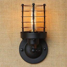Aplique de pared rústico de latón antiguo estilo campestre para iluminación ambiental.