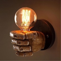 Apliques de pared con luz ambiental con pintura rústica tipo cabaña