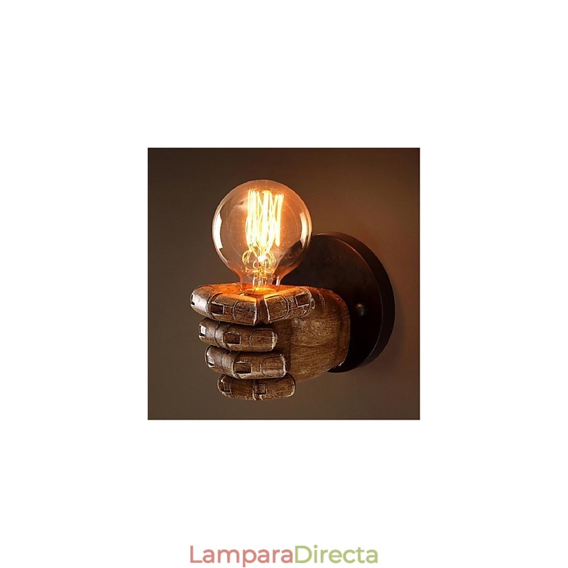Apliques de pared con luz ambiental con pintura rústica tipo cabaña