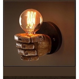 Apliques de pared con luz ambiental con pintura rústica tipo cabaña