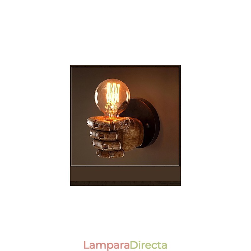 Apliques de pared con luz ambiental con pintura rústica tipo cabaña
