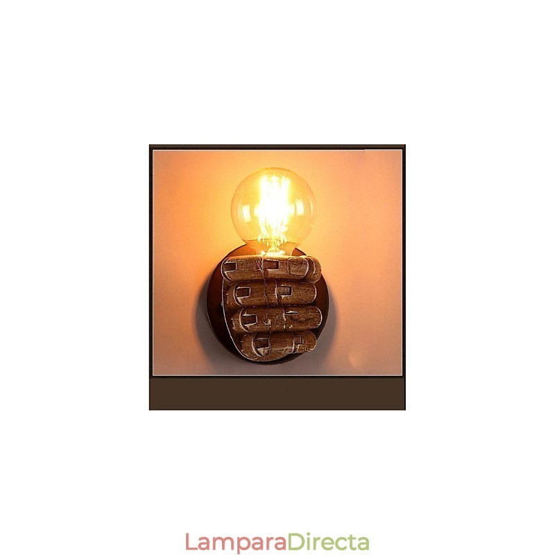 Apliques de pared con luz ambiental con pintura rústica tipo cabaña