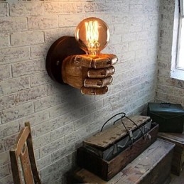 Apliques de pared con luz ambiental con pintura rústica tipo cabaña