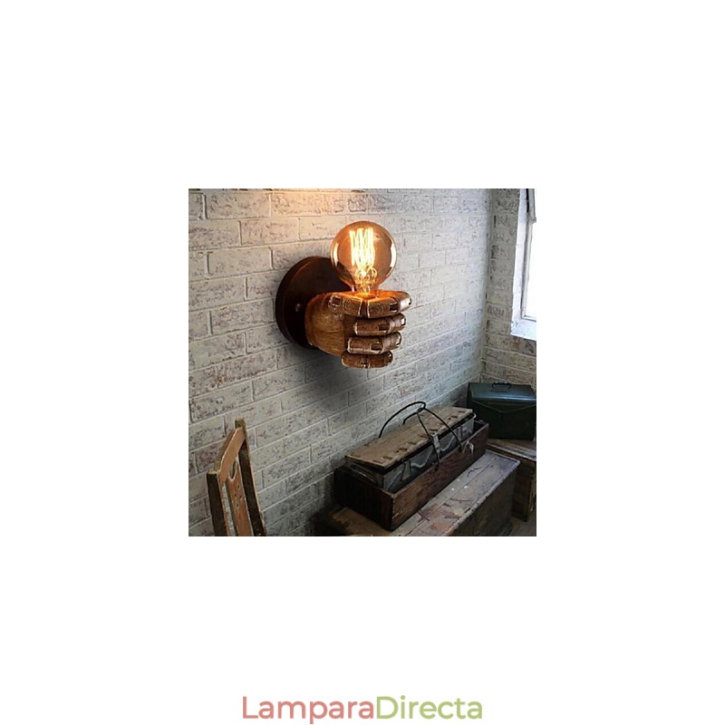 Apliques de pared con luz ambiental con pintura rústica tipo cabaña